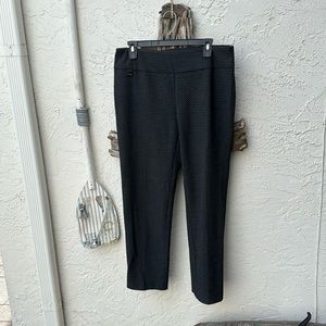 Lisette size 12 grey/black viscose poly blend diamond weave leggings. EUC